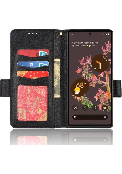 Google Piksel 6 Pu Deri Manyetik Kart Yuvaları Tutucu Cüzdan Tarafı Için Kılıf (Yurt Dışından) modelleri