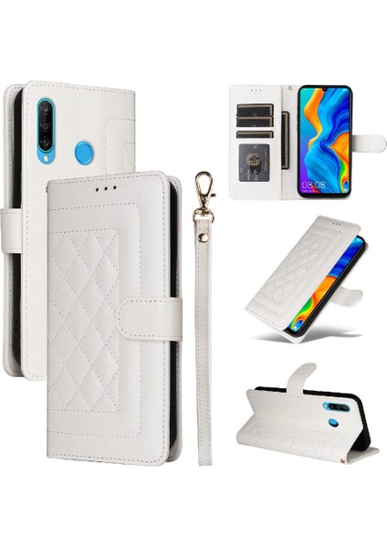 Huawei P30 Lite Için Flip Case Cüzdan Kapak Çevirin Deri Kılıf Darbeye (Yurt Dışından)