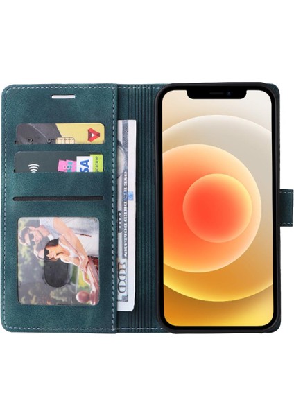 Iphone 12 Için Flip Case Mini Cüzdan Darbeye Kapak Kapak Basit Iş (Yurt Dışından)