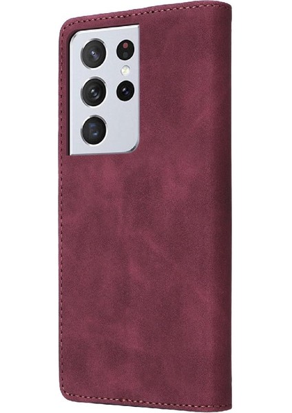 Samsung Galaxy S21 Ultra Basit Iş Deri Kılıf Flip Case Için Flip Case (Yurt Dışından) fırsatları