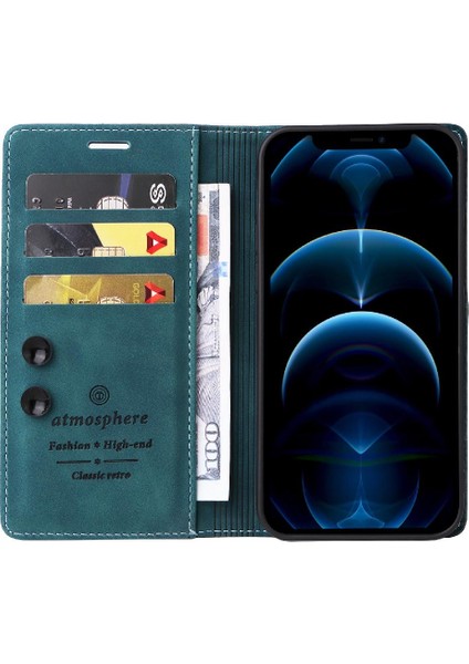 Iphone 13 Için Kılıf Pro Max Deri Kılıf Darbeye Basit Iş Çevirme (Yurt Dışından)