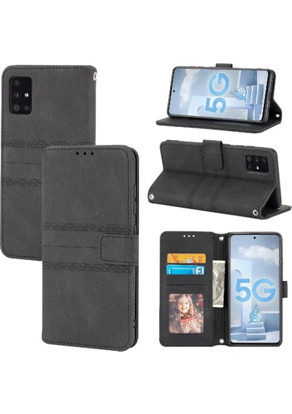 Samsung Galaxy A51 4g Kickstand Pu Deri Cüzdan Kılıf Için Flip Case (Yurt Dışından)