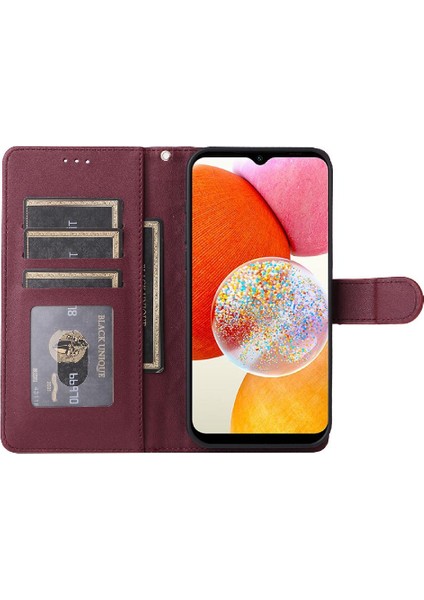 Mellow Shop Samsung Galaxy A14 4g Için Flip Case/5g Darbeye Deri Kılıf Basit (Yurt Dışından)