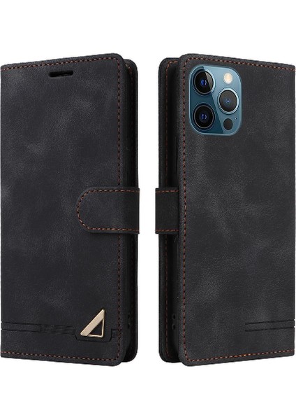 Iphone 12 Için Flip Case Pro Max Darbeye Cüzdan Deri Kılıf Basit (Yurt Dışından)