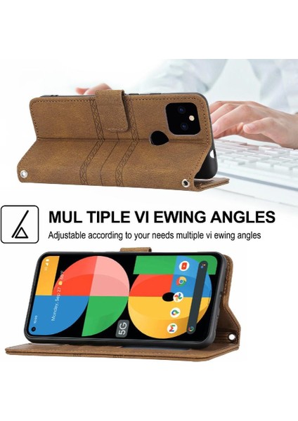 Google Piksel 5 Xl Için Flip Case Manyetik Kapatma Darbeye Koruyucu Pu (Yurt Dışından)