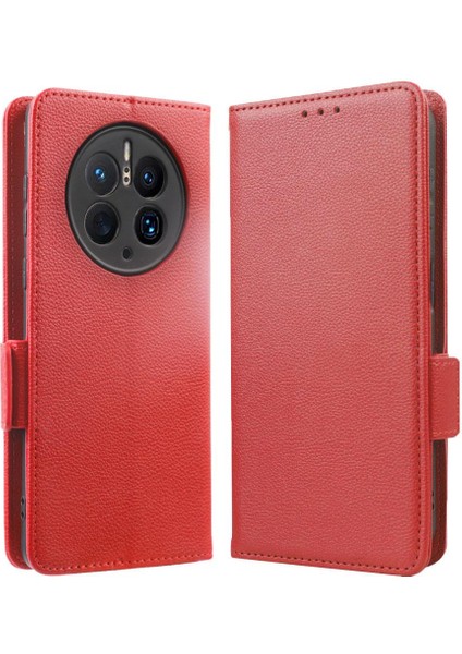 Huawei Mate 50 Pro Için Kılıf Pu Deri Kart Yuvaları Tutucu Yan Toka (Yurt Dışından)