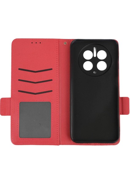 Huawei Mate 50 Pro Için Kılıf Pu Deri Kart Yuvaları Tutucu Yan Toka (Yurt Dışından)