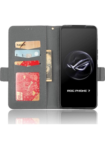 Asus Rog Telefon 7 Için Kılıf Yan Toka Cüzdan Kart Yuvaları Tutucu Manyetik Pu (Yurt Dışından)