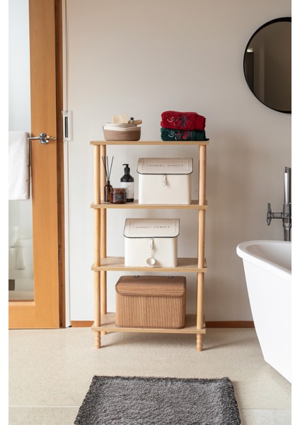 Concept 3 Raflı Organizer Balkon Banyo Kitaplık Mutfak Dolabı Ofis Düzenleyici Ahşap Nature fırsatları