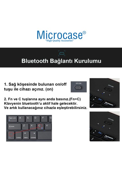 Apple iPad Air 11 2024 Tablet Için Bluetooth Touchpad Klavye 25 cm (Tr Sticker) + Tablet Standı -AL2758