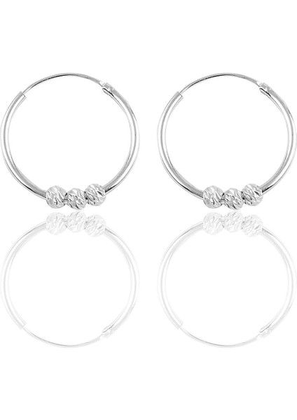 Gümüş 18 mm Doricalı Halka Küpe