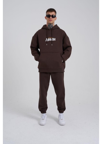 Erkek Oversize Kahverengi Sweatshirt
