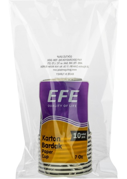 Efe Quality Of Life Karton Bardak 10'lu Paket 7 Oz Karton Bardak Paper Cup 7 Oz