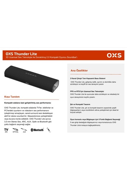 S2 Thunder Lite Pc Oyun Soundbar