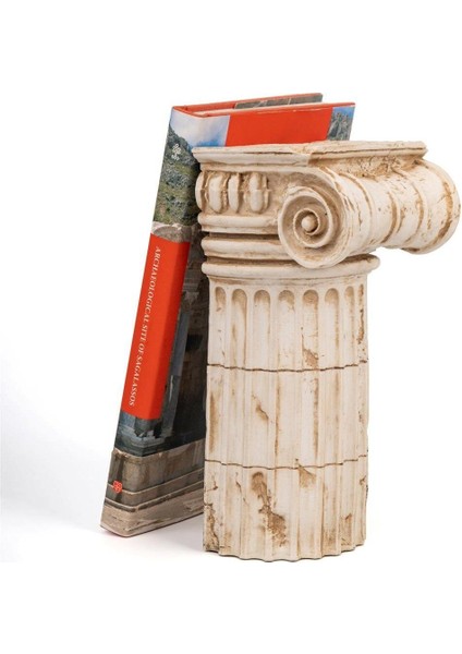 Patara Mermer Sütun Kitap Desteği Ekru, Estetik ve Dayanıklı Tasarım