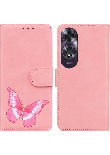 Oppo A60 4g Flip Folio Kapak Için Kılıf Renk Baskılı Kart Yuvaları Cüzdan (Yurt Dışından)