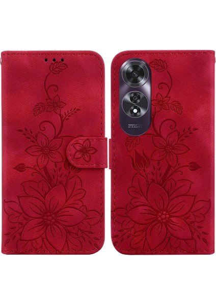 Oppo A60 4g Cüzdan Için Flip Case Kickstand Kart Tutucu Manyetik Kabartmalı (Yurt Dışından)