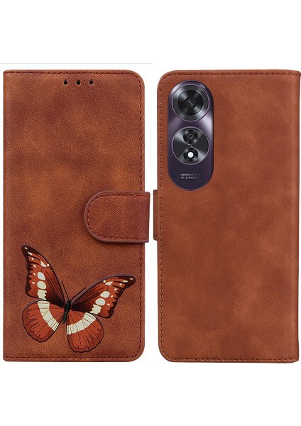 Oppo A60 4g Flip Folio Kapak Için Kılıf Renk Baskılı Kart Yuvaları Cüzdan (Yurt Dışından)