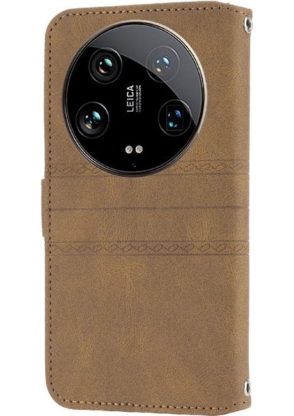 Xiaomi 14 Için Flip Case Ultra Pu Deri Cüzdan Kılıf Kickstand Manyetik (Yurt Dışından)