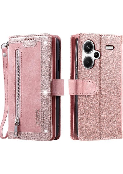 Xiaomi Redmi Not Için Flip Case 13 Pro Artı 5g Kordon 9 Kart Yuvaları Pu (Yurt Dışından)