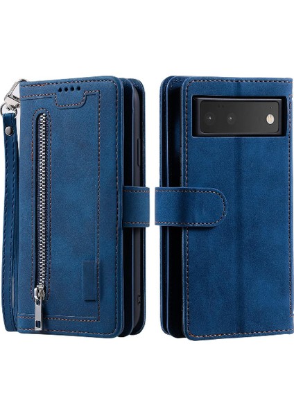 Google Piksel 6 Kickstand 9 Kart Yuvaları Cüzdan Kordon Pu Için Flip Case (Yurt Dışından)