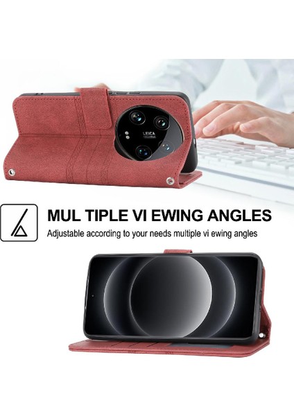 Xiaomi 14 Için Flip Case Ultra Pu Deri Cüzdan Kılıf Kickstand Manyetik (Yurt Dışından)