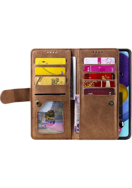Xiaomi Redmi Not 10 Pro Max Için Flip Case 9 Kart Yuvaları Cüzdan Pu Deri (Yurt Dışından)