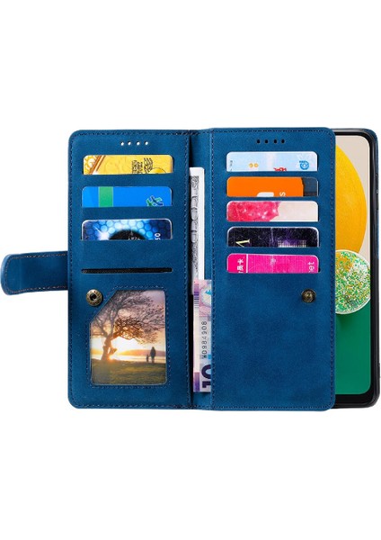 Samsung Galaxy S23 Artı Kickstand 9 Kart Yuvaları Cüzdan Pu Için Flip Case (Yurt Dışından)