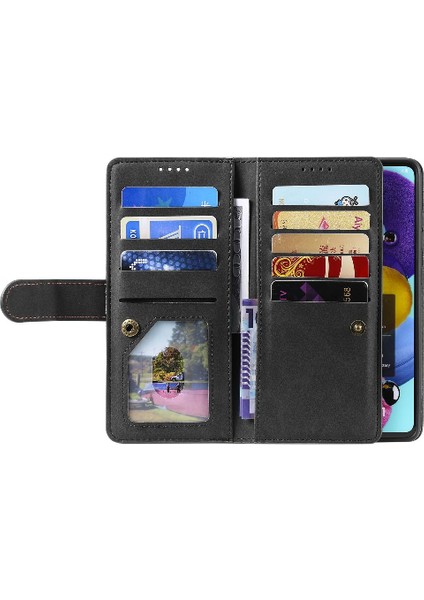 Xiaomi Redmi Not 10 Pro Max Için Flip Case 9 Kart Yuvaları Cüzdan Pu Deri (Yurt Dışından)