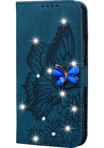 Samsung Galaxy S22 Artı Elmas ile Büyük Kelebek Flip Case (Yurt Dışından)