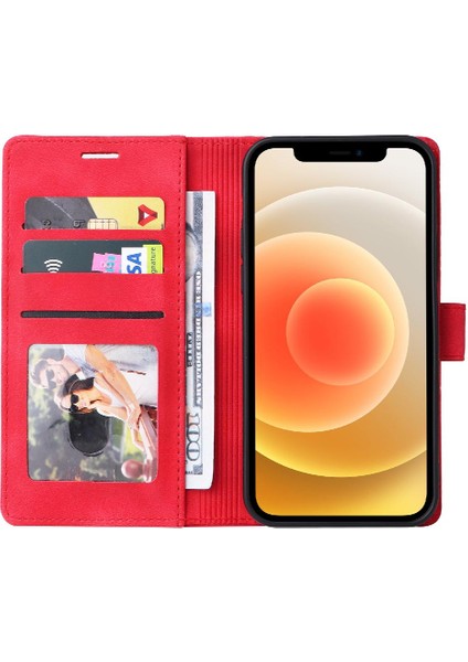 Iphone 12 Için Flip Case Basit Iş Cüzdan Deri Kılıf Darbeye (Yurt Dışından)