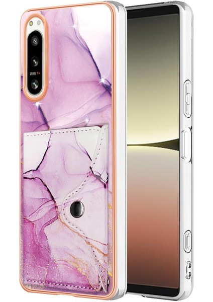 Sony Xperia 5 Iv Kart Yuvaları Için Kılıf Ince Cüzdan Yumuşak Tpu Tampon Mermer (Yurt Dışından)