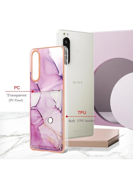 Sony Xperia 5 Iv Kart Yuvaları Için Kılıf Ince Cüzdan Yumuşak Tpu Tampon Mermer (Yurt Dışından) fırsatları