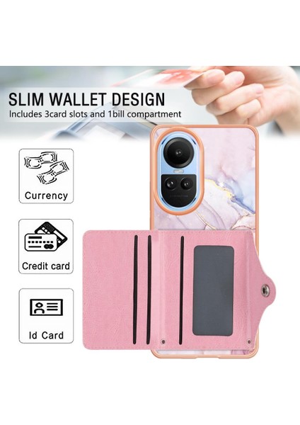 Oppo Oppo 10 5g Ince Cüzdan Mermer Yumuşak Tpu Tampon Kart Yuvaları Için Kılıf (Yurt Dışından)