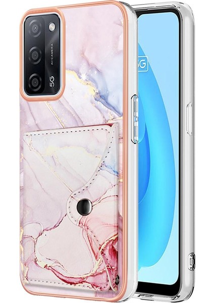 Oppo Için Kılıf A16/A16S/A54S Ince Cüzdan Mermer Yumuşak Tpu Tampon Kart Yuvaları (Yurt Dışından)
