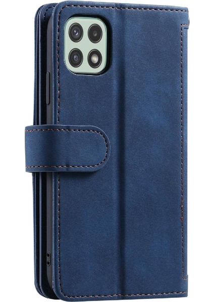 Samsung Galaxy A22 5g Cüzdan 9 Kart Yuvaları Kickstand Pu Için Flip Case (Yurt Dışından)
