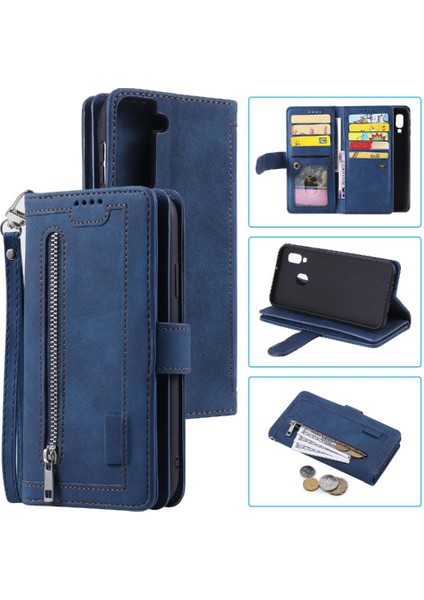 Samsung Galaxy S21 Fe 9 Kart Yuvaları Pu Deri Kordon Için Flip Case (Yurt Dışından)