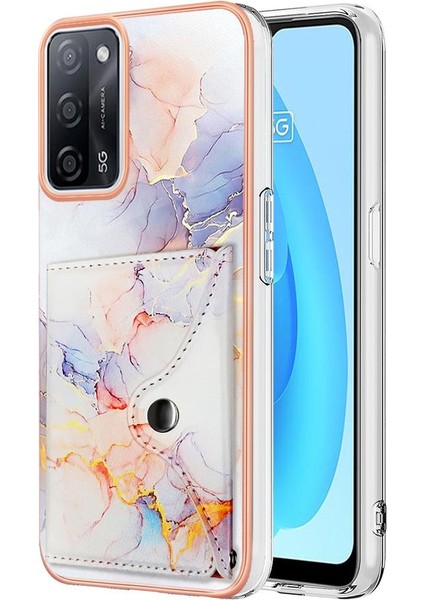 Oppo Için Kılıf A16/A16S/A54S Ince Cüzdan Mermer Yumuşak Tpu Tampon Kart Yuvaları (Yurt Dışından)