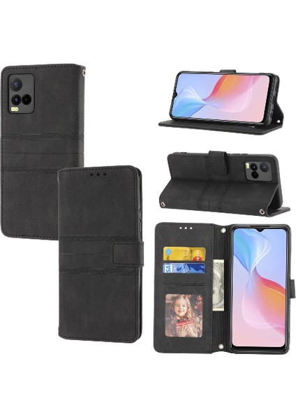 Vivo Y21/ Y21S Kickstand Manyetik Kapatma Cüzdan Kılıf Pu Için Flip Case (Yurt Dışından)