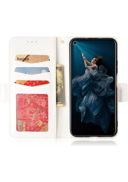 Huawei Nova 5t Manyetik Kart Yuvaları Için Kılıf Tutucu Yan Toka Cüzdan Pu (Yurt Dışından)