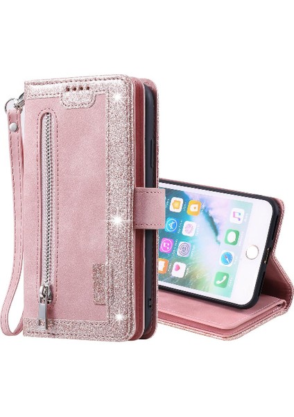 Iphone 7 Için Flip Case Artı/8 Artı Kordon Cüzdan Kickstand Pu Deri 9 (Yurt Dışından)