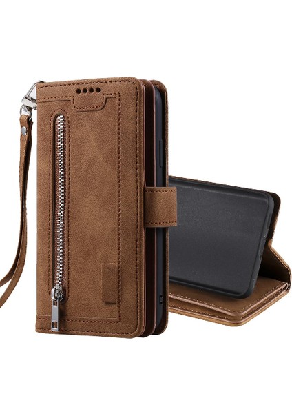 Samsung Galaxy S21 Kickstand Pu Deri Cüzdan 9 Kart Yuvaları Için Flip Case (Yurt Dışından)