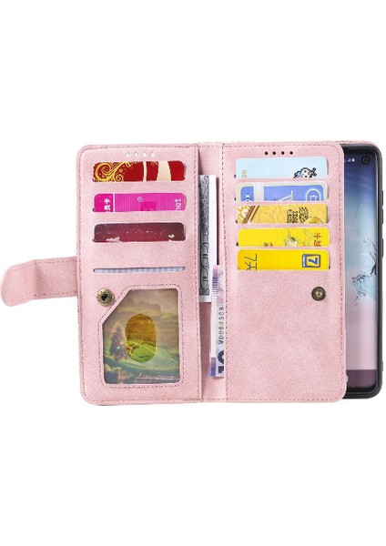 Samsung Galaxy S10 Kickstand Cüzdan Kordon Pu Deri 9 Için Flip Case (Yurt Dışından) indirimleri