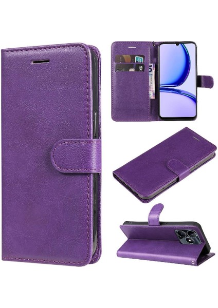 Kart Yuvası Klasik ile Realme C53 Iş Cüzdan Telefon Kılıfı Için Flip Case (Yurt Dışından)