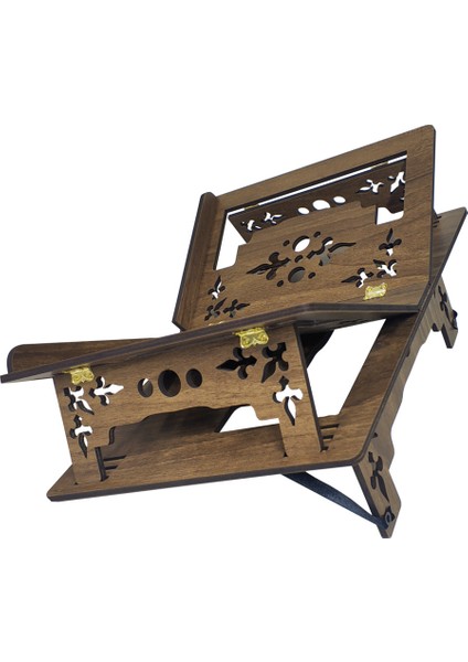 Kahverengi Kelebek Masaüstü Ahşap Rahle Katlanabilir Kanatlı Kademeli (25X40) Okuma Rahlesi- Lazerr indirimleri