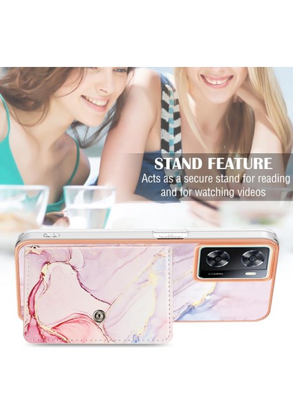 Oppo A77 5g Mermer Ince Cüzdan Yumuşak Tpu Tampon Kart Yuvaları Için Kılıf (Yurt Dışından)