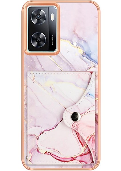 Oppo A77 5g Mermer Ince Cüzdan Yumuşak Tpu Tampon Kart Yuvaları Için Kılıf (Yurt Dışından)