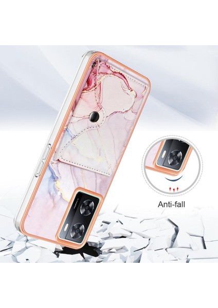 Oppo A77 5g Mermer Ince Cüzdan Yumuşak Tpu Tampon Kart Yuvaları Için Kılıf (Yurt Dışından)