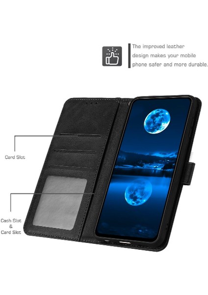 Google Piksel 8 Pro Saf Renk Kickstand Pu Deri ile Flip Case (Yurt Dışından)