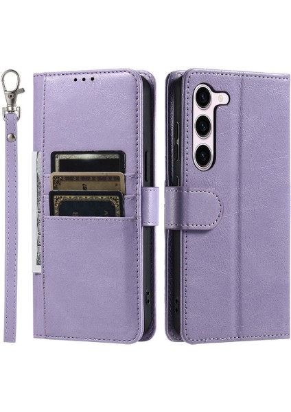 Samsung Galaxy S23 Kickstand Cüzdan Pu Deri 6 Kart Yuvaları Için Flip Case (Yurt Dışından)